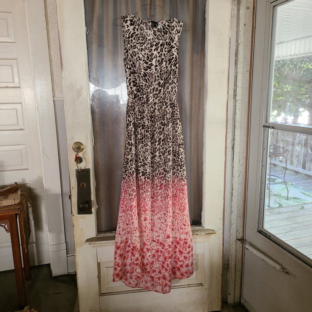 H&M leopard and floral maxi dress